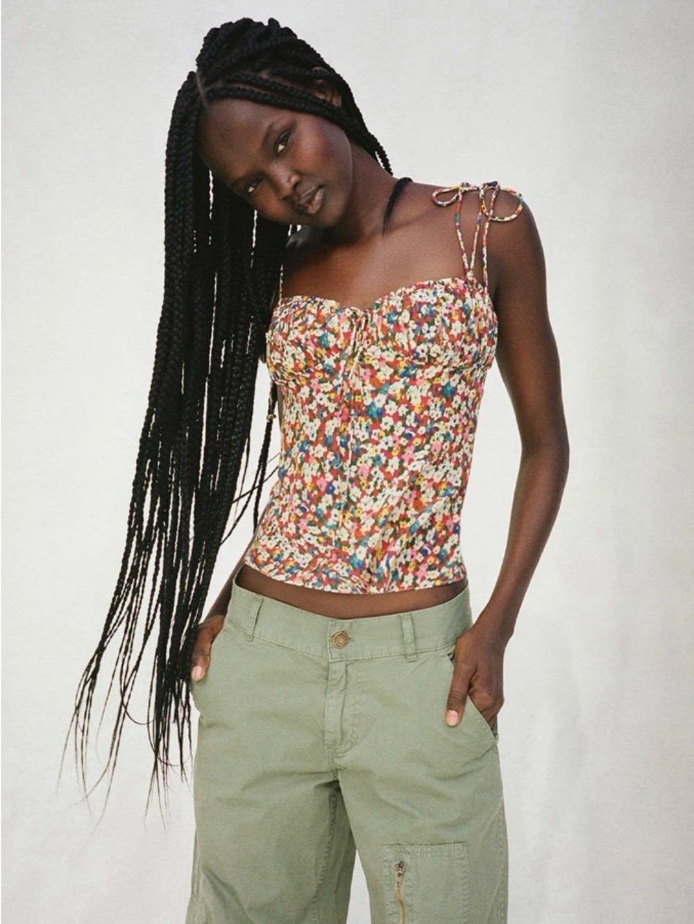 Réalisation Par the Ana 100% Silk top in the floral Heaven print